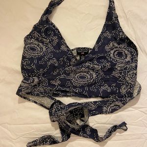 Retro Ralph Lauren Polo Jeans Co. - Sexy, wrap-around, linen top - Size Medium